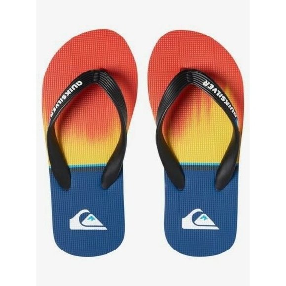 Quiksilver Boys Molokai Black/Orange Flip Flops - Picture 2 of 6